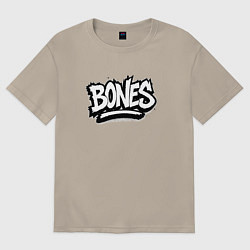 Мужская футболка оверсайз Bones белый логотип