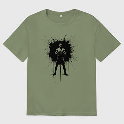 Мужская футболка оверсайз Нейт Диас в черной краске