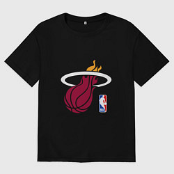 Футболка оверсайз мужская Майами Хит - команда НБА, цвет: черный