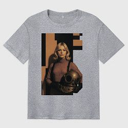 Футболка оверсайз мужская Девушка водолаз ретро-футуризм поп-арт 1970-е, цвет: меланж