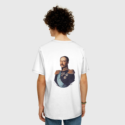 Мужская футболка оверсайз Где русский флаг поднят то там он опускаться не до / Белый – фото 4