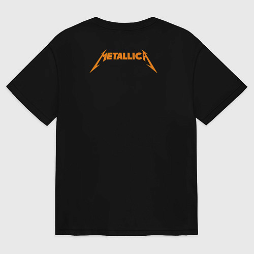 Мужская футболка оверсайз Metallica - wolf / Черный – фото 2