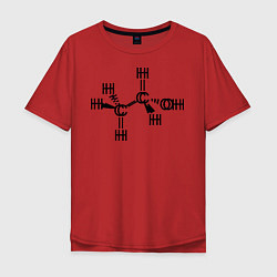 Футболка оверсайз мужская Химическая формула спирт, цвет: красный