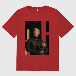 Мужская футболка оверсайз Мужчина водолаз ретрофутуризм поп-арт 1970-е