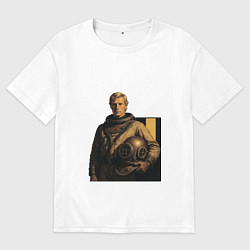 Мужская футболка оверсайз Молодой мужчина водолаз ретрофутуризм поп-арт 1970