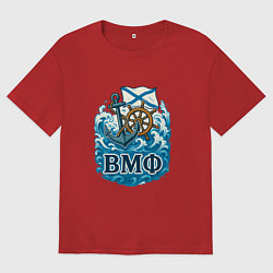 Мужская футболка оверсайз ВМФ якорь и штурвал