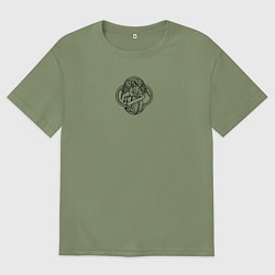 Футболка оверсайз мужская Если ангел твой за твоим плечом то гром и молния т, цвет: авокадо