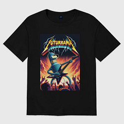 Мужская футболка оверсайз Bender cool thrash rock guitarist - Futurama