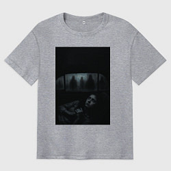 Футболка оверсайз мужская Девушка прячется в машине ужасы триллер, цвет: меланж