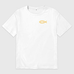 Мужская футболка оверсайз За правду горой православная символика желтый