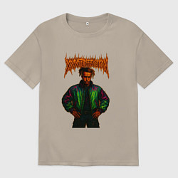 Футболка оверсайз мужская XXXTentacion в стиле хардкор, цвет: миндальный