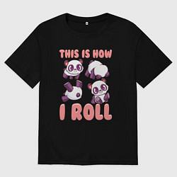 Футболка оверсайз мужская Как я катаюсь, цвет: черный