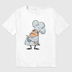 Футболка оверсайз мужская Мистер шеф, цвет: белый