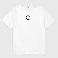 Мужская футболка оверсайз Игра в кальмара работник круг белая