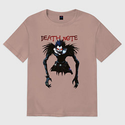 Футболка оверсайз мужская Death Note Ryuk - светлый, цвет: пыльно-розовый