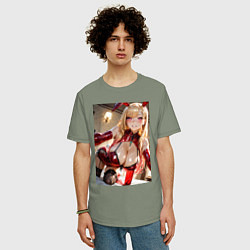 Футболка оверсайз мужская Марин Китагава наряде гламурной зайки, цвет: авокадо — фото 2