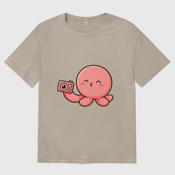 Мужская футболка оверсайз Такопи с фотоаппаратом