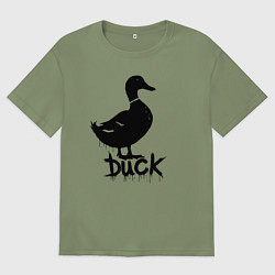 Футболка оверсайз мужская Граффити утка, цвет: авокадо