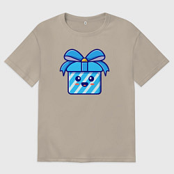 Футболка оверсайз мужская Весёлый подарочек, цвет: миндальный
