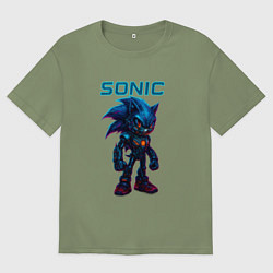 Мужская футболка оверсайз Sonic cyberpunk