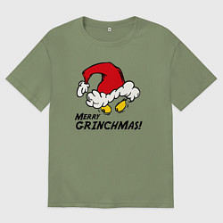 Мужская футболка оверсайз Рождественский Гринч