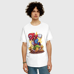 Футболка оверсайз мужская Марио, цвет: белый — фото 2