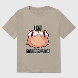 Мужская футболка оверсайз Некоарк - Neco Arc - I eat microplastic - anime me