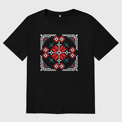 Мужская футболка оверсайз Русский народный орнамент - славянский