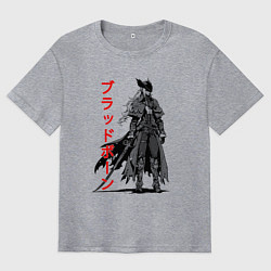 Мужская футболка оверсайз Охотница из Bloodborne