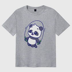 Мужская футболка оверсайз Панда со скакалкой