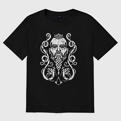 Футболка оверсайз мужская Assassins Creed - valhalla, цвет: черный