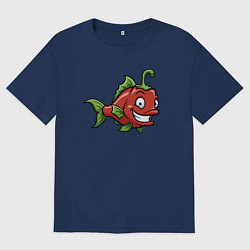 Футболка оверсайз мужская Рыба-перец, цвет: тёмно-синий