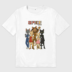 Мужская футболка оверсайз Spice girls кошки