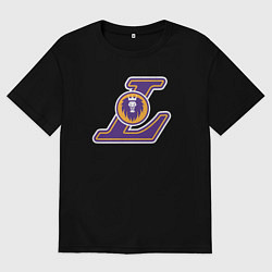 Футболка оверсайз мужская Lakers lion, цвет: черный