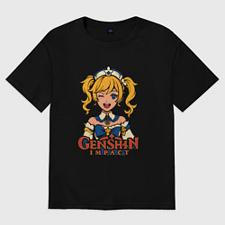 Мужская футболка оверсайз Поп-арт Барбары Genshin Impact