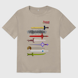 Футболка оверсайз мужская Adventure time swords, цвет: миндальный