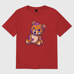 Мужская футболка оверсайз Мишка зомби