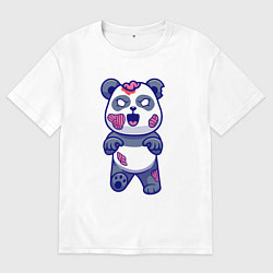 Футболка оверсайз мужская Зомби панда, цвет: белый
