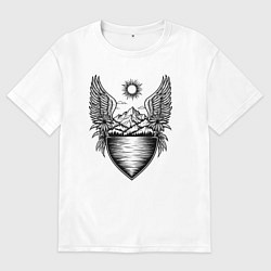 Мужская футболка оверсайз Орнамент горной природы