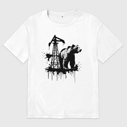 Мужская футболка оверсайз Медведь и нефть