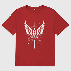 Мужская футболка оверсайз Крылатый полет ракеты