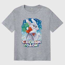 Футболка оверсайз мужская С Новым годом, цвет: меланж