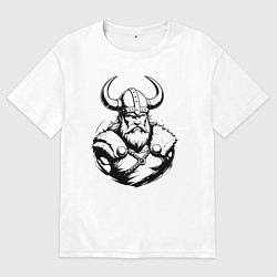 Мужская футболка оверсайз Грозный воин севера