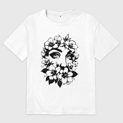 Мужская футболка оверсайз Цветочный взгляд