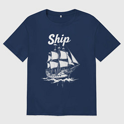 Мужская футболка оверсайз Парусный путь