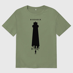 Футболка оверсайз мужская Биошок маяк, цвет: авокадо