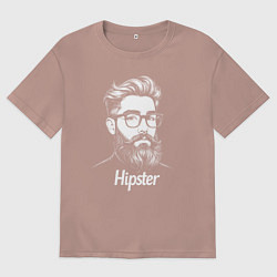 Мужская футболка оверсайз Бородатый хипстер