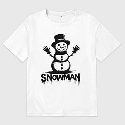 Мужская футболка оверсайз Снеговик граффити