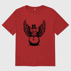 Мужская футболка оверсайз Крылатый снеговик