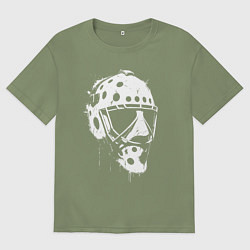 Футболка оверсайз мужская Белая хоккейная маска, цвет: авокадо
